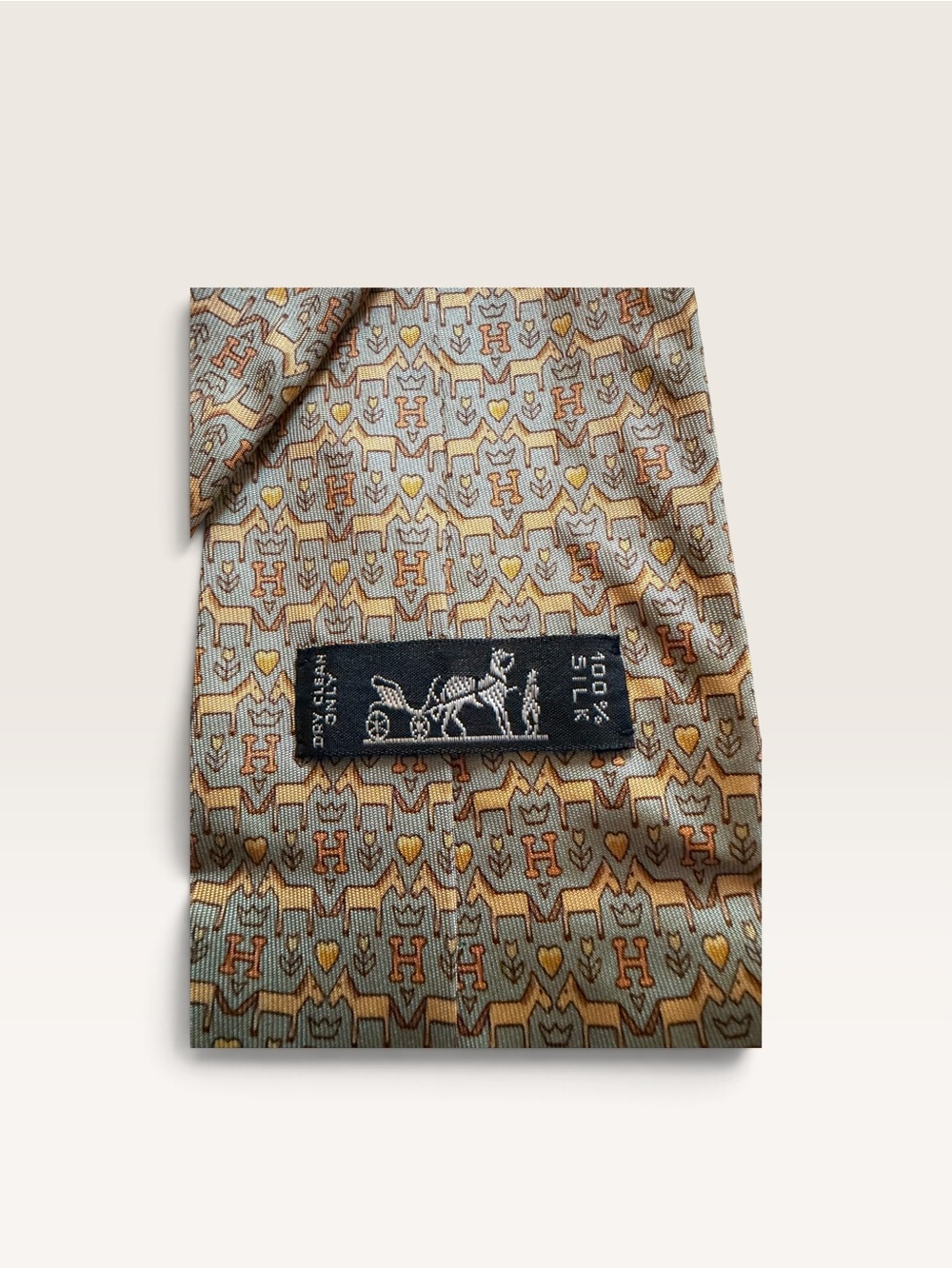 Hermes Silk Tie with Equestrian Design - Picture 5 of 8